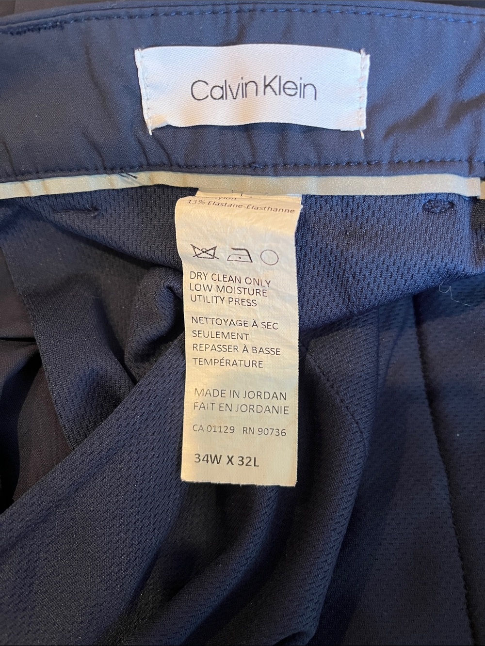 Calvin Klein Men's Navy Blue Performance Chinos - Picture 4 of 5